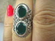 bpee3356 Magiczny Orientalny Pierścień zielony Onyks - regeneruje SERCE, EGZEMY, PAMIĘĆ r.12/ r.13 Mały Rozmiar Srebro 925 # - 5