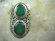 bpee3356 Magiczny Orientalny Pierścień zielony Onyks - regeneruje SERCE, EGZEMY, PAMIĘĆ r.12/ r.13 Mały Rozmiar Srebro 925 # - 2