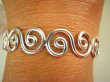 bb3475 Egzotyczna biżuteria zakręcone SPIRALE !!! Śliczna wygodna Otwarta Bransoleta Bangla Cała ze SREBRA Srebro 925 # - 5