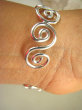bb3475 Egzotyczna biżuteria zakręcone SPIRALE !!! Śliczna wygodna Otwarta Bransoleta Bangla Cała ze SREBRA Srebro 925 # - 6