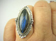 bpe8756 Czarodziejsko Piękny Orientalny Pierścień Pierścionek Labradoryt Spektrolit - kamień Zorzy Polarnej r.17 Srebro 925 # - 5