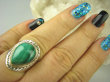 bpe6561 PIERŚCIEŃ z zielonym Malachitem Malachit - pobudza kreatywność r.18 Srebro 925 # - 4