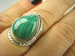 bpe6561 PIERŚCIEŃ z zielonym Malachitem Malachit - pobudza kreatywność r.18 Srebro 925 # - 2