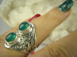 bpe6539 Egzotyczny Pierścień zielony ONYKS regeneruje SERCE, EGZEMY, PAMIĘĆ r.16/ r.17 ażurowa obrączka Srebro 925 # - 2