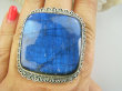 bpe9722 CUDOWNY GIGANT 42G OKAZ Regulowany Pierścień Niebiesko Granatowy Labradoryt Spektrolit kamień odwagi r.18, r.19, r.20, r.21, r.22, r.23 Srebro 925 # - 3