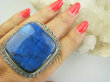 bpe9722 CUDOWNY GIGANT 42G OKAZ Regulowany Pierścień Niebiesko Granatowy Labradoryt Spektrolit kamień odwagi r.18, r.19, r.20, r.21, r.22, r.23 Srebro 925 # - 4