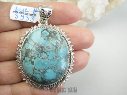 bwe3933 CUDOWNY OKAZ 19g !! UNIKAT Piękny Egzotyczny Wisior Zawieszka naturalny TURKUS Turkusy Srebro 925 #