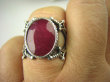 bpee4001 CZTERY MIECZE  i NAMIĘTNY RUBIN - Piękny Egzotyczny OKAZ Pierścień Rubin Indyjski Rubiny r.13/ r.14 Srebro 925 # - 5