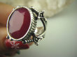 bpee4001 CZTERY MIECZE  i NAMIĘTNY RUBIN - Piękny Egzotyczny OKAZ Pierścień Rubin Indyjski Rubiny r.13/ r.14 Srebro 925 # - 2