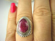 bpee3700 Malinowa Pokusa - Delikatny Pierścień Rubin Indyjski Rubiny r.22 orientalne Srebro 925 # - 5