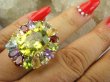 bpee4716 Wooow BOSKO PIĘKNY WIELOBARWNY Lux Pierścień Pierścionek naturalny Cytryn Lemon, Ametyst, Granaty, Oliwin, Blue Topaz r.15 SREBRO 925 # - 3