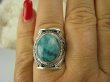 bpe6932 Biżuteria Egzotyczna PIERŚCIEŃ z naturalnym Turkusem Turkus - opiekun ciała i duszy Turkusy r.17/ r.18 Srebro 925 # - 6