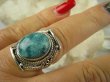 bpe6932 Biżuteria Egzotyczna PIERŚCIEŃ z naturalnym Turkusem Turkus - opiekun ciała i duszy Turkusy r.17/ r.18 Srebro 925 # - 7
