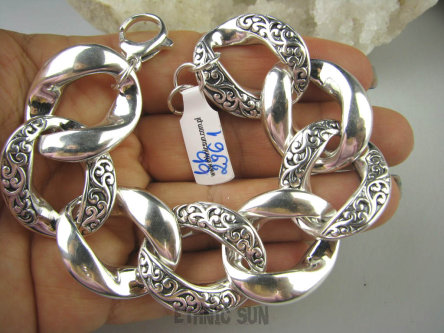 bb2961 Wooow PRZEMEGAŚNA ogromna DWUSTRONNA Szeroka wygodna Lśniąca Bransoleta cała ze Srebra Pleciony ŁAŃCUCH dmuchane Srebro 925 #