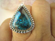 bpe8512 Cudowne Barwy - Rzadkość Pierścień Pierścionek naturalny Niebiesko Morski AZURYT r.17 Srebro 925 # - 5