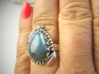 bpe9087 Czarodziejsko Piękny Orientalny Pierścień Pierścionek Labradoryt Spektrolit - kamień Zorzy Polarnej r.17 Srebro 925 # - 6