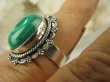bpe6399 Śliczny Orientalny PIERŚCIEŃ Zielony Malachit - pobudza kreatywność r.13 Srebro 925 # - 5