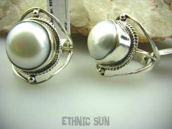 bpee1998 LŚNIACE CACKO !!!! Ażurowy Pierścień Naturalna hodowlana śnieżnobiała prawdziwa DUŻA PERŁA r.13,5 Srebro 925