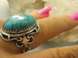 bpe7907 Egzotyczny Piękny Pierścień z Naturalnym Turkusem, TURKUS - opiekun ciała i duszy r.20 Srebro 925 # - 2