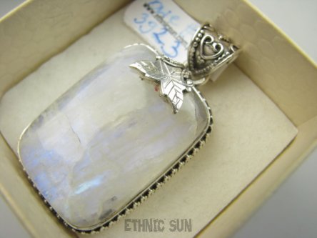 bwe3923 LODOWA PIĘKNOŚĆ !!! Orientalny ŚLICZNY Wisior 20g 4.6 cm Zawieszka KAMIEŃ KSIĘŻYCOWY Srebro 925 #