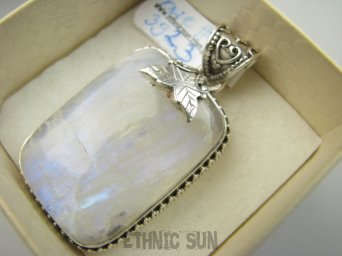 bwe3923 LODOWA PIĘKNOŚĆ !!! Orientalny ŚLICZNY Wisior 20g 4.6 cm Zawieszka KAMIEŃ KSIĘŻYCOWY Srebro 925 #