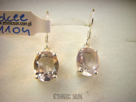 bkee1104 Delikatne Przepiękne Lekkie Kolczyki z ametystami Ametyst Rose de France Srebro 925