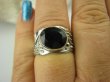 bpee3531 Piękna obrączka  Pierścień Czarny Onyks - kamień zadaniowy , wspomaga serce , egzemy pamięć r.16 Srebro 925 # - 2