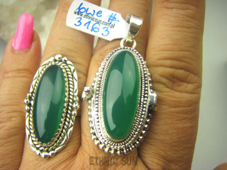 bwe3163 Piękny Sekretnik MEDALION Na Zdjęcia FOTO lub Marzenia otwierany Wisior zielony Onyks Srebro 925 #