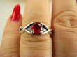 bpee4428 Delikatny śliczny Pierścień Pierścionek Obrączka szlifowany naturalny Rubin Birmański Rubiny r.20 Srebro 925 - 3