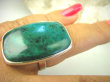bpe8164 CUD NATURY Duży Klasyczny Okaz Pierścień naturalna CHRYZOKOLA I AZURYT r.19 Srebro 925 # - 6