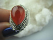bpe5783 Biżuteria Orientalna - Delikatny OKAZ Pierścień Czerwony Onyks - regeneruje SERCE, EGZEMY, PAMIĘĆ r.12/ r.13 mały rozmiar Srebro 925 # - 7