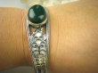 bb3076 Biżuteria Egzotyczna -  DUŻA 26g BRANSOLETA na szerszą dłoń MOCNA Ażurowa Otwarta  Bangla Zielony Onyks GRUBE Srebro 925 # - 4