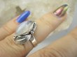 bpe9399 Egzotyczny Delikatny Pierścień Pierścionek Kamień Księżycowy r.12/ r.13 Mały Rozmiar Srebro 925 - 5