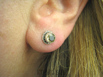 bkee868 Złociste Kropeczki !!! Delikatne Kolczyki na Sztyft naturalny Cytryn - kamień antycukrzycowy Srebro 925