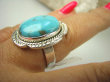 bpe7746 Śliczny OKAZ Pierścień naturalny intensywny niebieski TURKUS ARIZONA Turkusy r.19 Srebro 925 # - 5