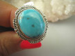bpe7746 Śliczny OKAZ Pierścień naturalny intensywny niebieski TURKUS ARIZONA Turkusy r.19 Srebro 925 # - 8