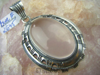 bwe2645 PRZEPIĘKNY DUŻY  6 cm aż 23 G  Wisior Kwarc Różowy - kamień mocnego serca Maroko Srebro 925 Marokańskie Wzornictwo #