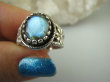 bpee3477  CUDOWNY !! Biżuteria Egzotyczna Delikatny Pierścień szlifowany Niebieski Labradoryt Spektrolit kamień Zorzy Polarnej r.16 Srebro 925 # - 2