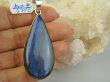 bwe3752 NIEBIESKO GRANATOWA KROPLA Duży 20 gramów !! Klasyczny Wisior Zawieszka LABRADORYT Spektrolit - kamień Zorzy Polarnej lśniące SREBRO 925 # - 7