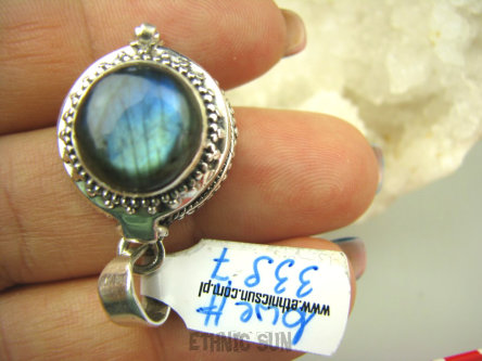 bwe3397 Delikatny Sekretnik OTWIERANY Wisior na zdjęcia lub marzenia Labradoryt Spektrolit Kamień Zorzy Polarnej Srebro 925 #