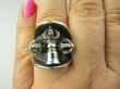 bpe8865 MASYWNY 18 G ! Pierścień do OCHRONY modlitwy oraz zdobienia Obracający się Młynek Modlitewny Pierścień Pierścionek ze srebra Amulet DORJE MODLITEWNIK r.14 Srebro 925 # - 4