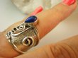 bpe9124 PIĘKNY GORSET niespotykany wzór ciekawy Regulowany PIERŚCIEŃ Pierścionek Lapis Lazuli szeroka obrączka r.11, r.12, r.13, r.14, r.15, r.16 Srebro 925 # - 7