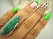 bpee3826 ZIELONY KROKODYL Szmaragdowy CUDNY Długi 4.2 cm Pierścień zielony Szmaragd Indyjski Szmaragdy r.18 Srebro 925 # - 2