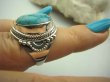 bpe4145 Biżuteria Egzotyczna !!! Orientalny Piękny Pierścień turkusowy Howlit r.14 Srebro 925 # - 3