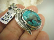 bwe3026 BIŻUTERIA ORIENTALNA !!! Duży Egzotyczny WISIOR Indian Nawaho ORLE PIÓRO naturalny TURKUS Turkusy Srebro 925 # - 3