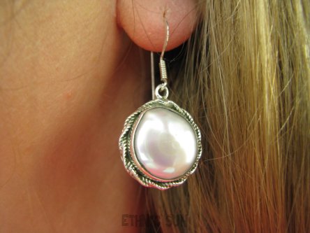 bkee1137 Przepiękne Kolczyki z DUZYMI Perłami Duża Hodowlana Perła Biwa Perły - osteoporoza Srebro 925