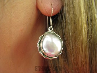 bkee1137 Przepiękne Kolczyki z DUZYMI Perłami Duża Hodowlana Perła Biwa Perły - osteoporoza Srebro 925