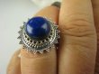 bpe6916 ZAJWISKOWO PIĘKNY Pierścień Granatowy Lapis Lazuli - strażnik prawdy i mądrości r.14 Srebro 925 # - 5
