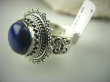 bpe6916 ZAJWISKOWO PIĘKNY Pierścień Granatowy Lapis Lazuli - strażnik prawdy i mądrości r.14 Srebro 925 # - 7