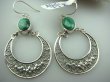 bke778 Duże długie 5.7 cm  szerokie Ażurowe Przepiękne orientalne Kolczyki Malachit - pobudza kreatywność Srebro 925  - 8